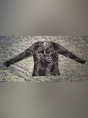 Purple Leopard Print Blouse